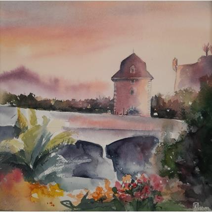 Peinture Porte de France Sunset par Lida Khomykova | Tableau Figuratif Aquarelle