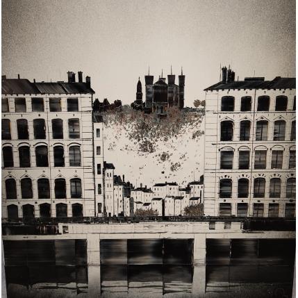 Peinture Beautiful city par Rey Julien | Tableau Figuratif Feuille d'or