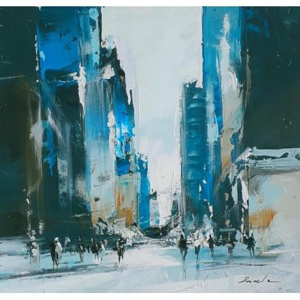 Gemälde CITY BLUE III von Poumelin Richard | Gemälde Figurativ Acryl, Öl Pop-Ikonen, Urban