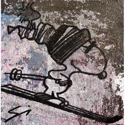 Peinture SNOOPY IN GREY par Mestres Sergi | Tableau Pop-art Acrylique, Graffiti Icones Pop