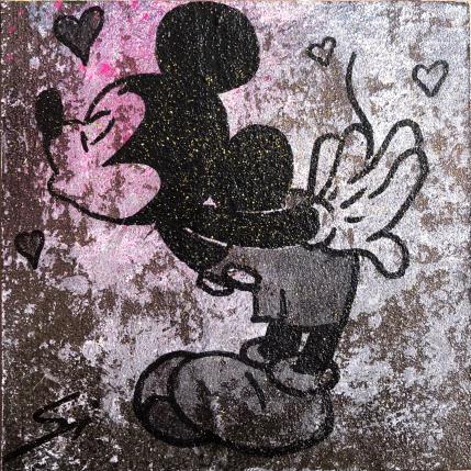 Peinture KISS IN GOLD par Mestres Sergi | Tableau Pop-art Acrylique, Graffiti Icones Pop