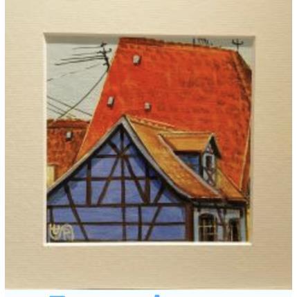 Peinture ROOFS par Rasa | Tableau Figuratif Acrylique Urbain