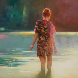 Painting Quiétude by Jung François | Painting Figurative Oil Life style