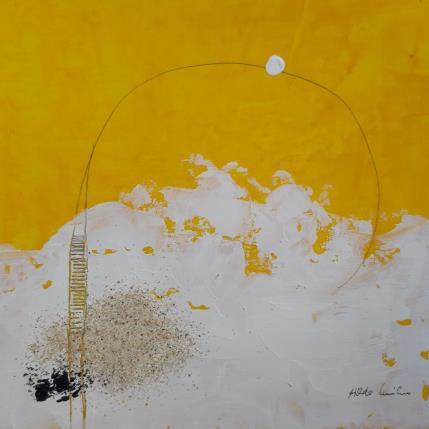 Painting abstract yellow A 63 by Wilms Hilde | Painting Abstract Acrylic, Gluing