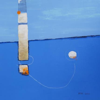 Painting abstract blue C 69 by Wilms Hilde | Painting Abstract Acrylic, Gluing