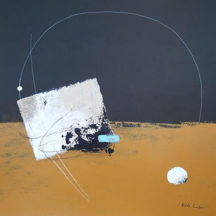 Painting abstract yellow D 52 by Wilms Hilde | Painting Abstract Acrylic, Gluing