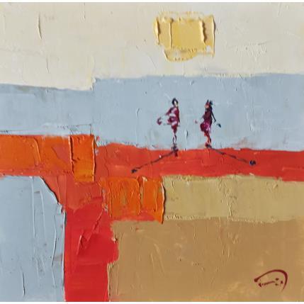 Painting Le dialogue by Tomàs | Painting Abstract Oil Life style, Urban