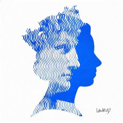 Painting David Queen Bleu  by Wawapod | Painting Pop-art Acrylic, Posca Pop icons