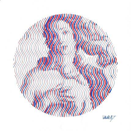 Peinture Cercle de vénus rouge bleu  par Wawapod | Tableau Pop-art Acrylique, Posca Icones Pop