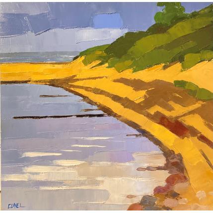 Peinture Plages aux algues par Clavel Pier-Marion | Tableau Impressionnisme Bois, Huile Paysages