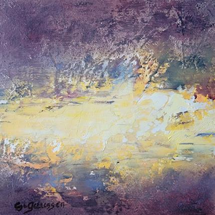 Peinture Coucher de soleil à Raiatea 1 par Gaussen Sylvie | Tableau Abstrait Huile Paysages