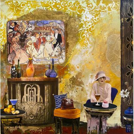 Painting En t'attendant by Romanelli Karine | Painting Figurative Acrylic, Gluing