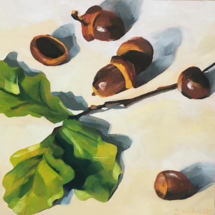 Peinture acorns par Ulrich Julia | Tableau Figuratif Huile Nature