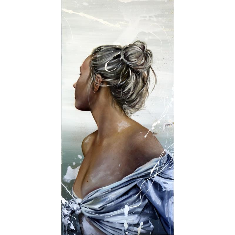 Peinture Pudique pudeur  par Desserle Cecile | Tableau Figuratif Huile Portraits