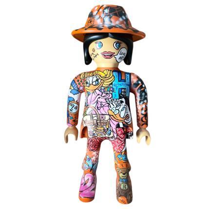 Sculpture PLAYMOBIL XXL MISS HERMÈS 63cm modèle unique par Frany La Chipie | Sculpture Pop-art Graffiti, Posca Icones Pop