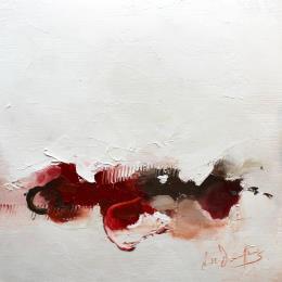 Painting À pas feutrés by Dumontier Nathalie | Painting Abstract Oil Minimalist