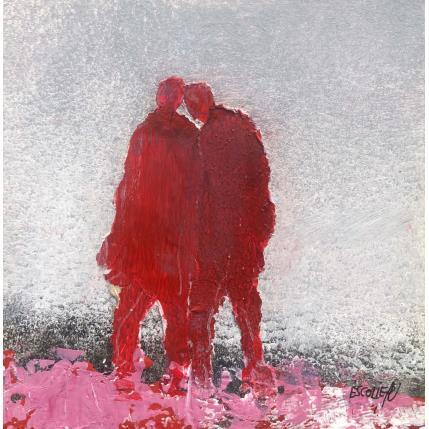 Painting Des mots murmurés by Escolier Odile | Painting Figurative Acrylic, Cardboard Life style, Minimalist, Nature