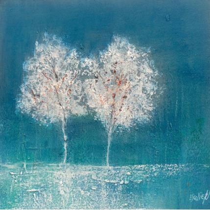 Painting Des reflets de vent by Escolier Odile | Painting Figurative Acrylic Landscapes, Minimalist, Nature, Pop icons