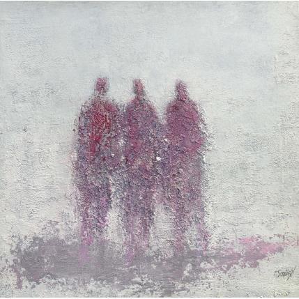 Peinture Un temps rien que pour nous par Escolier Odile | Tableau Figuratif Acrylique, Carton Minimaliste, Scènes de vie, Société
