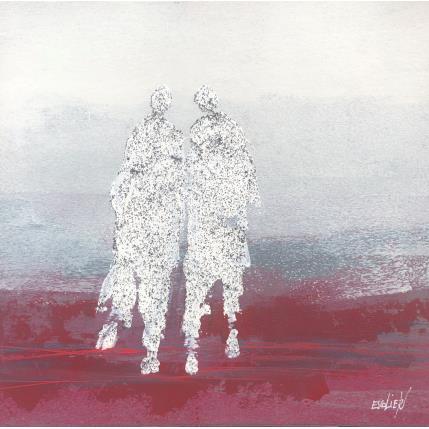 Peinture Avec toi, aller vers par Escolier Odile | Tableau Figuratif Acrylique, Carton Nature, Scènes de vie, Société