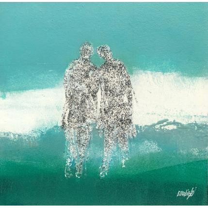 Peinture Là-bas. par Escolier Odile | Tableau Figuratif Acrylique, Carton Marine, Paysages, Scènes de vie