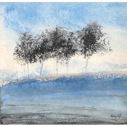 Peinture La danse des arbres par Escolier Odile | Tableau Figuratif Acrylique Minimaliste, Nature, Paysages