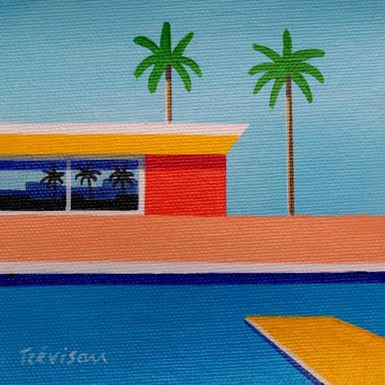 Peinture Yellow trampoline par Trevisan Carlo | Tableau Surréalisme Huile Architecture