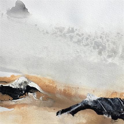 Peinture L'autre horizon 2 par Han | Tableau Abstrait Minimaliste