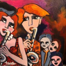 Painting Famille  by Fauve | Painting Figurative Acrylic Life style