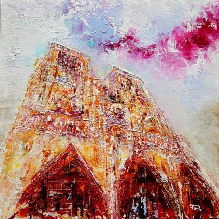 Peinture Notre Dame de Paris #3 par Reymond Pierre | Tableau Figuratif Huile Architecture, Urbain