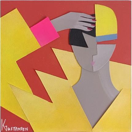 Peinture Yellow  par Gustavsen Karl | Tableau Figuratif Acrylique, Collage Mode