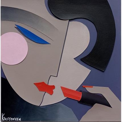 Peinture Make-up  par Gustavsen Karl | Tableau Figuratif Aquarelle, Collage Mode, Scènes de vie