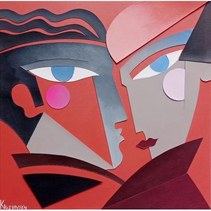 Peinture Amour toujours  par Gustavsen Karl | Tableau Figuratif Acrylique, Bois, Collage Mode, Portraits, Scènes de vie