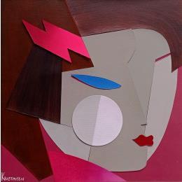 Painting Rose  by Gustavsen Karl | Painting Figurative Acrylic, Gluing, Wood Life style, Mode, Portrait