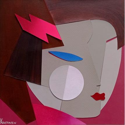 Peinture Rose  par Gustavsen Karl | Tableau Figuratif Acrylique, Bois, Collage Mode, Portraits, Scènes de vie