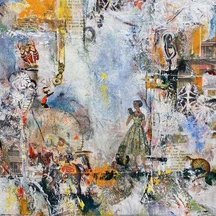 Painting The fabulous circus by Bergeron Marie-Josée | Painting Surrealism Acrylic, Gluing, Oil