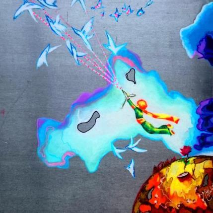 Peinture Le Petit Prince s'envole par Medeya Lemdiya | Tableau Pop-art Acrylique, Métal Icones Pop