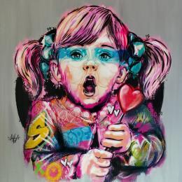 Painting Gourmandise by Sufyr | Painting Street art Graffiti, Posca Child