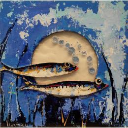 Painting Burbujas by Villanueva Puigdelliura Natalia | Painting Figurative