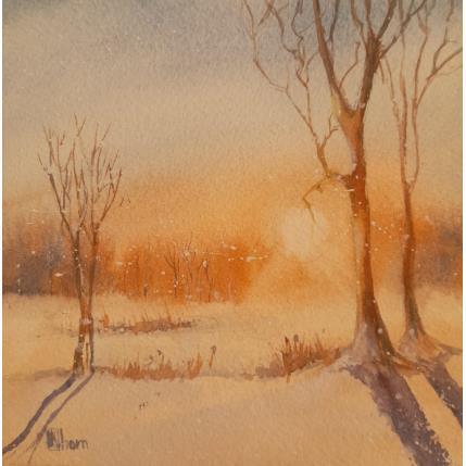 Peinture Golden Sunset par Lida Khomykova | Tableau Figuratif Aquarelle