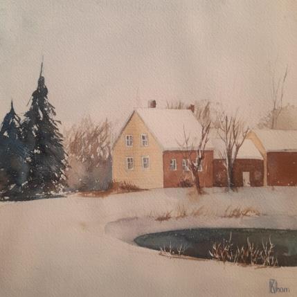 Peinture Freezing day par Lida Khomykova | Tableau Figuratif Aquarelle