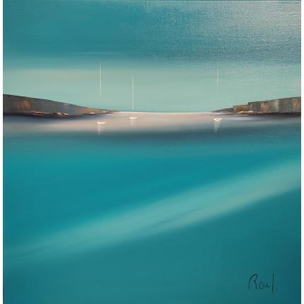 Peinture Evasion Marine 54 par Roussel Marie-Ange et Fanny | Tableau Figuratif Huile Marine, Minimaliste