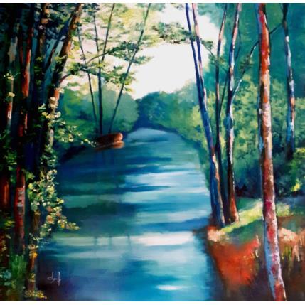 Peinture Au bord de l'Ouche par Degabriel Véronique | Tableau Figuratif Huile Paysages