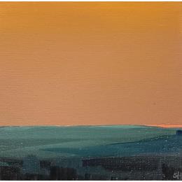 Peinture SUNSET OVER THE HILLS par Herz Svenja | Tableau Abstrait Acrylique Paysages