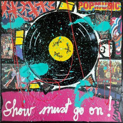 Painting Show must go on ! by Costa Sophie | Painting Pop-art Acrylic, Gluing, Upcycling