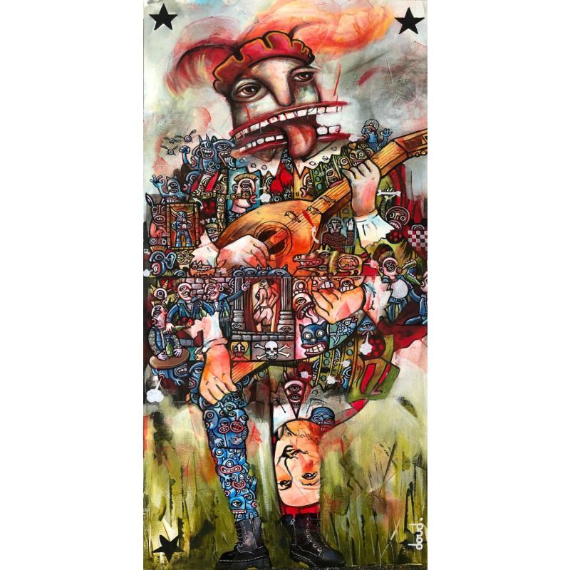 Peinture Lyre éclectique par Doudoudidon | Tableau Art Singulier Acrylique Portraits, Scènes de vie, Société