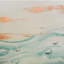 Peinture TROPICANA par Roma Gaia | Tableau Art naïf Acrylique, Sable Minimaliste