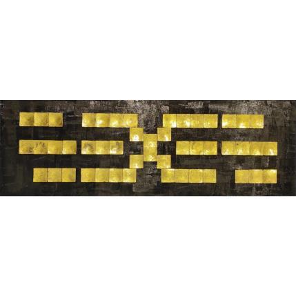 Peinture Make a wish 2 par Bauquel Véronique | Tableau Abstrait Acrylique, Bois, Collage, Feuille d'or, Laque, Résine Minimaliste