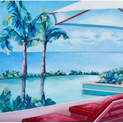 Peinture Ciel bleu par Chassagnette Béatrice | Tableau Figuratif Huile Paysages