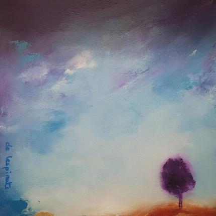 Peinture Ciel et Arbre par Chebrou de Lespinats Nadine | Tableau Abstrait Huile Paysages